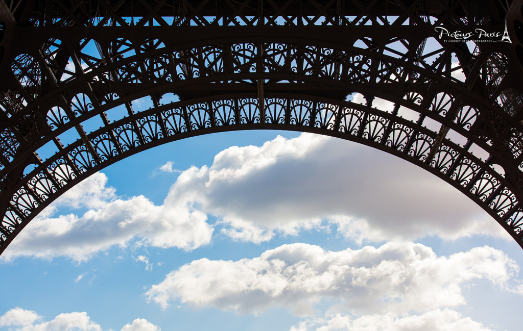 Eiffel Tower and blue skies