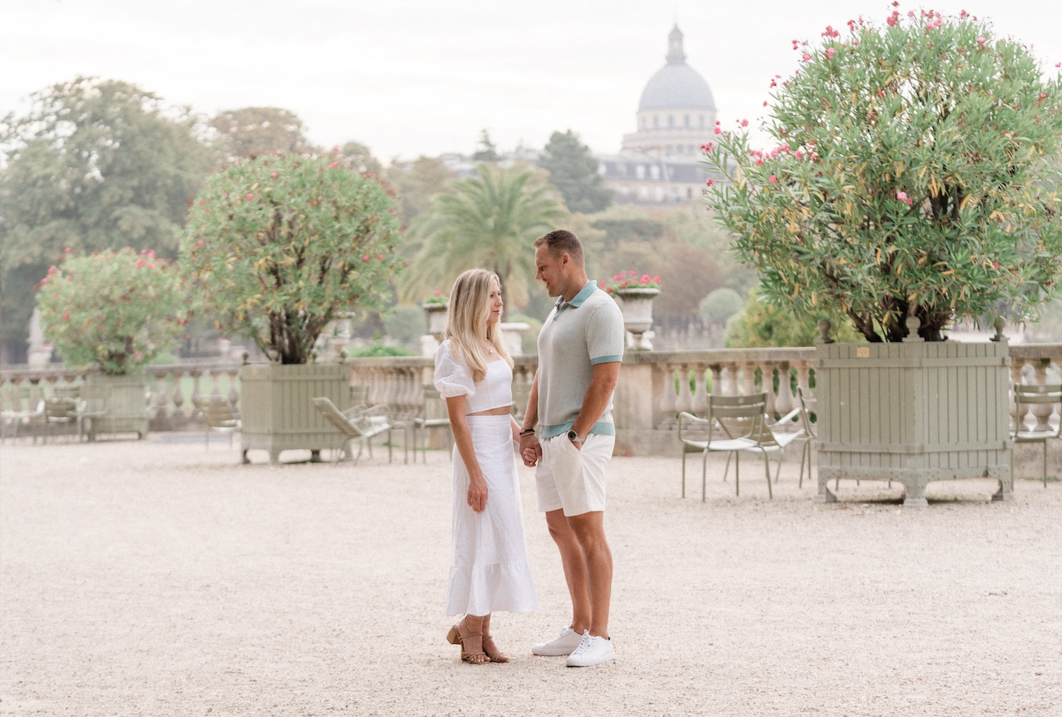 Romantic engagement photo session by Pictours Paris featuring Ashley and Andy in the heart of Paris.